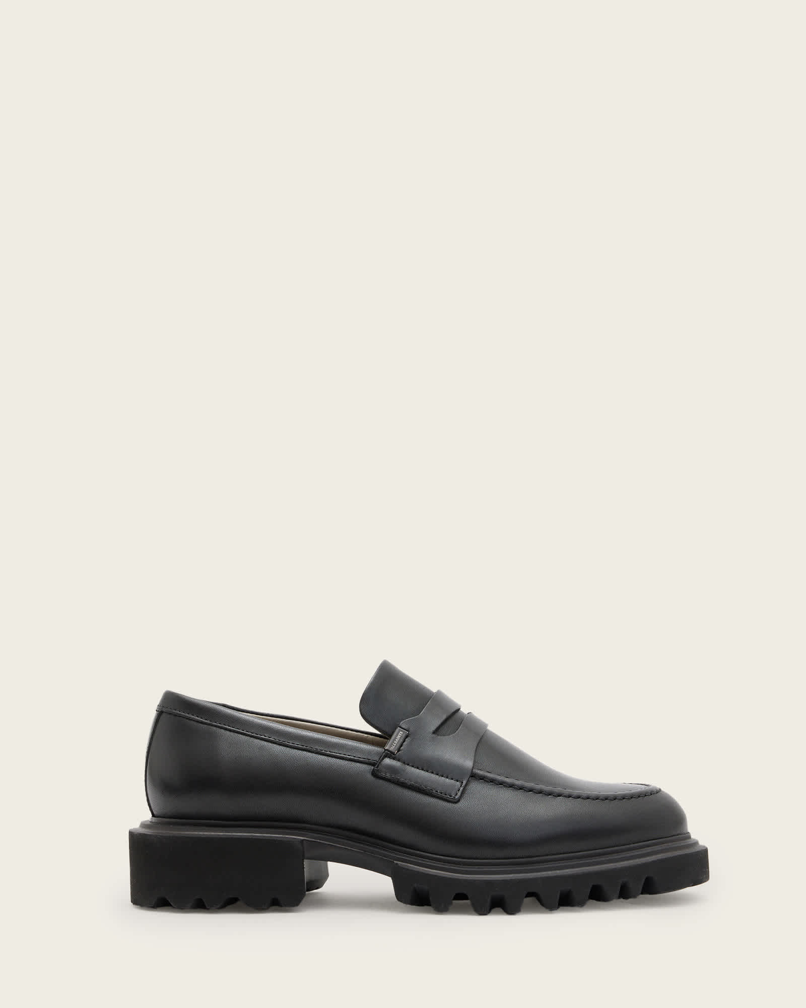 All Saints Lola Leather Loafers Black