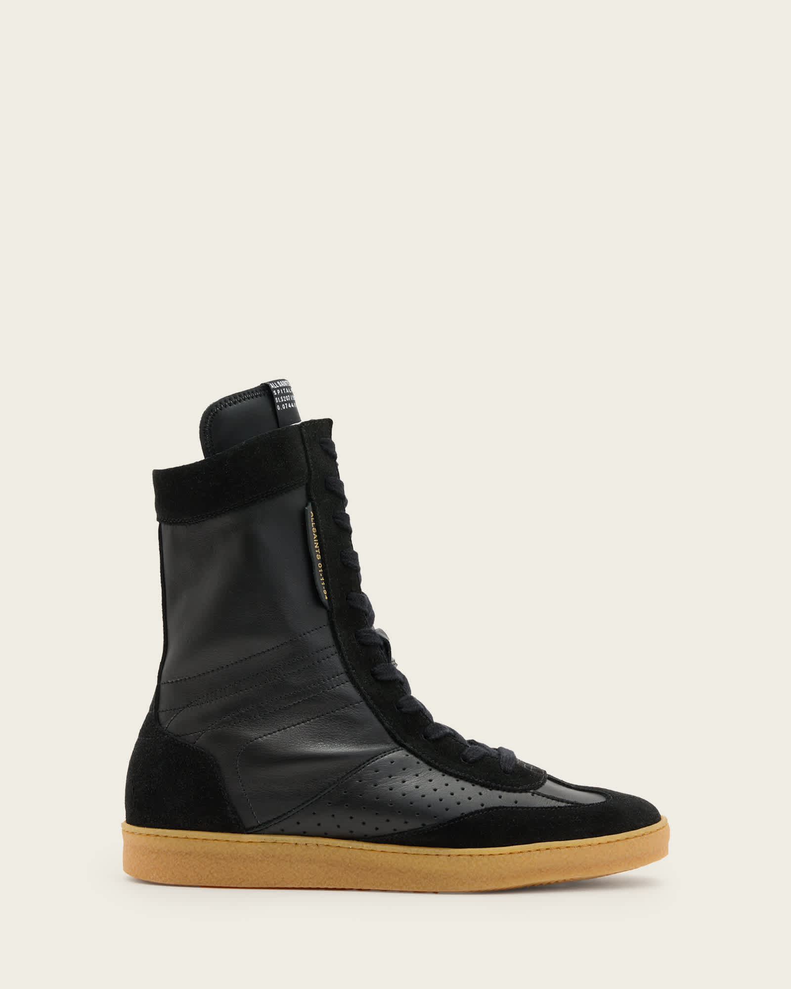 All Saints Louise Leather High Top Sneakers Black