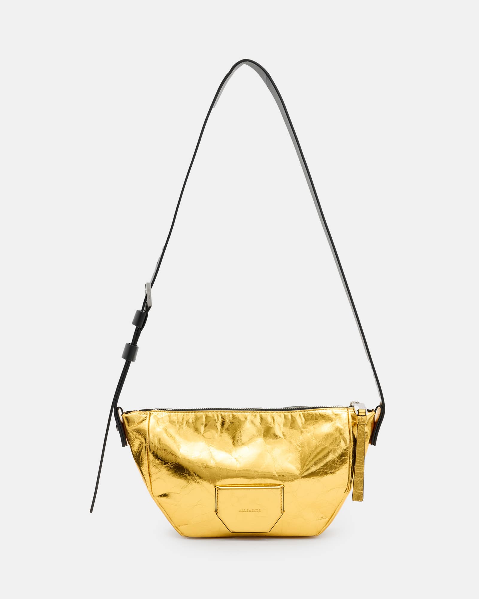 All Saints Madea Leather Crossbody Bag Warm Gold