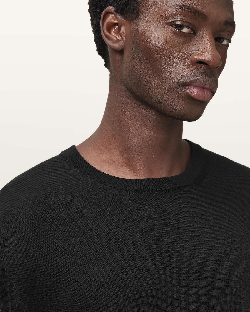 All Saints Maes Merino Crew Neck Sweater Black