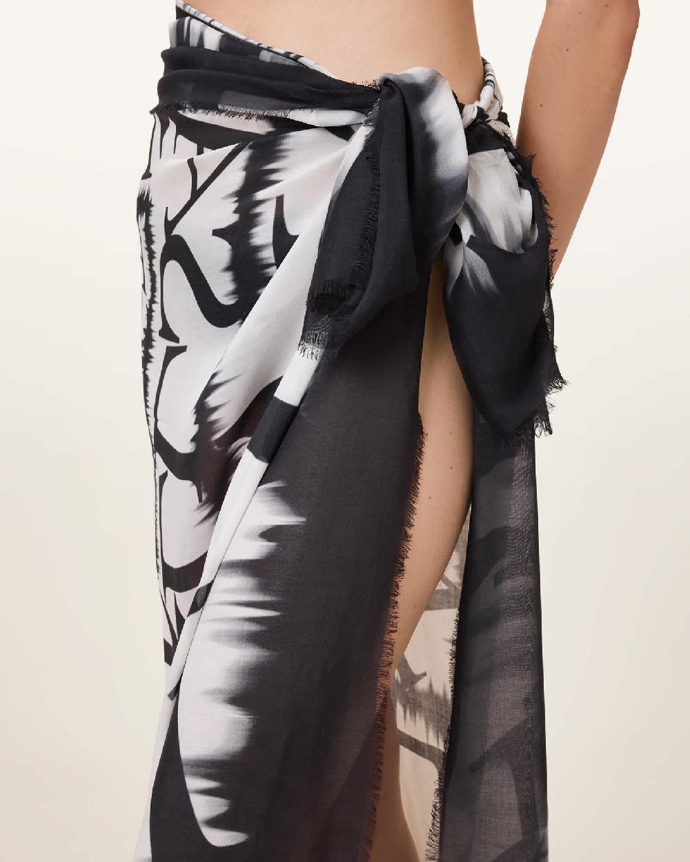 All Saints Maeve Tie Dye Sarong Chalk White