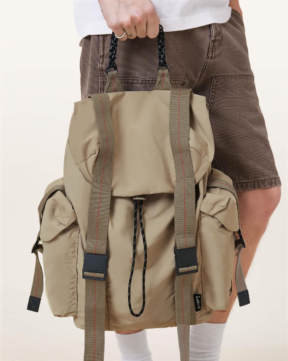 All Saints Mars Recycled Backpack Light Khaki