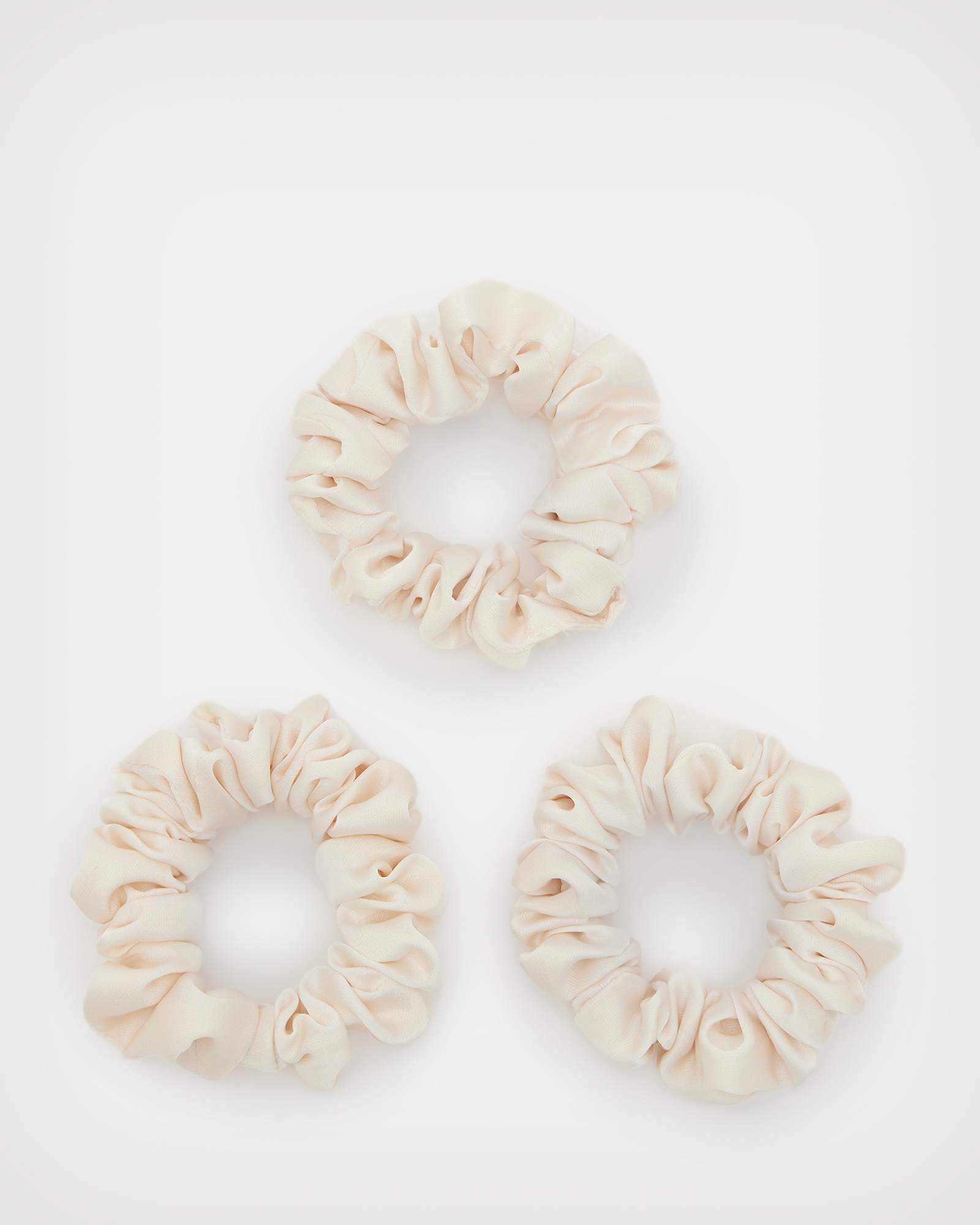 All Saints Mini 3 Pack Scrunchies Arctic White