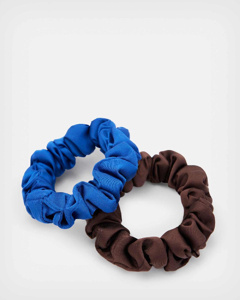 All Saints Mini Scrunchies 2 Pack BLUE/BROWN