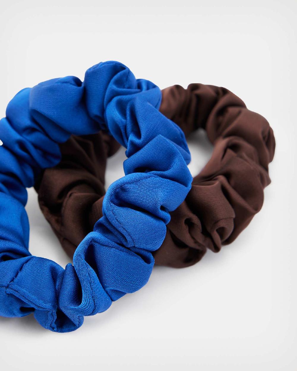 All Saints Mini Scrunchies 2 Pack BLUE/BROWN