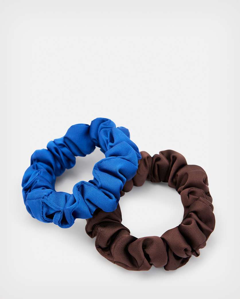 all saints Mini Scrunchies 2 Pack BLUE/BROWN