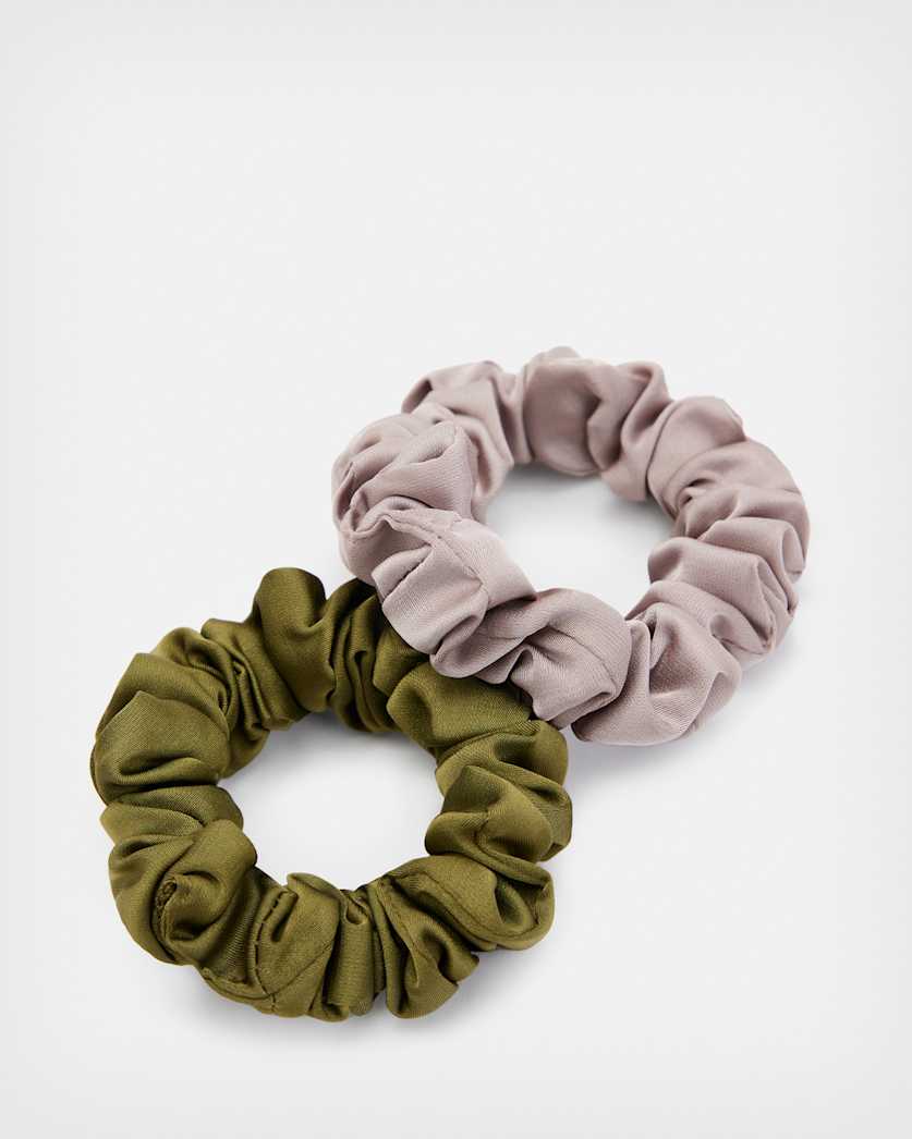 all saints Mini Scrunchies 2 Pack PINK/GREEN