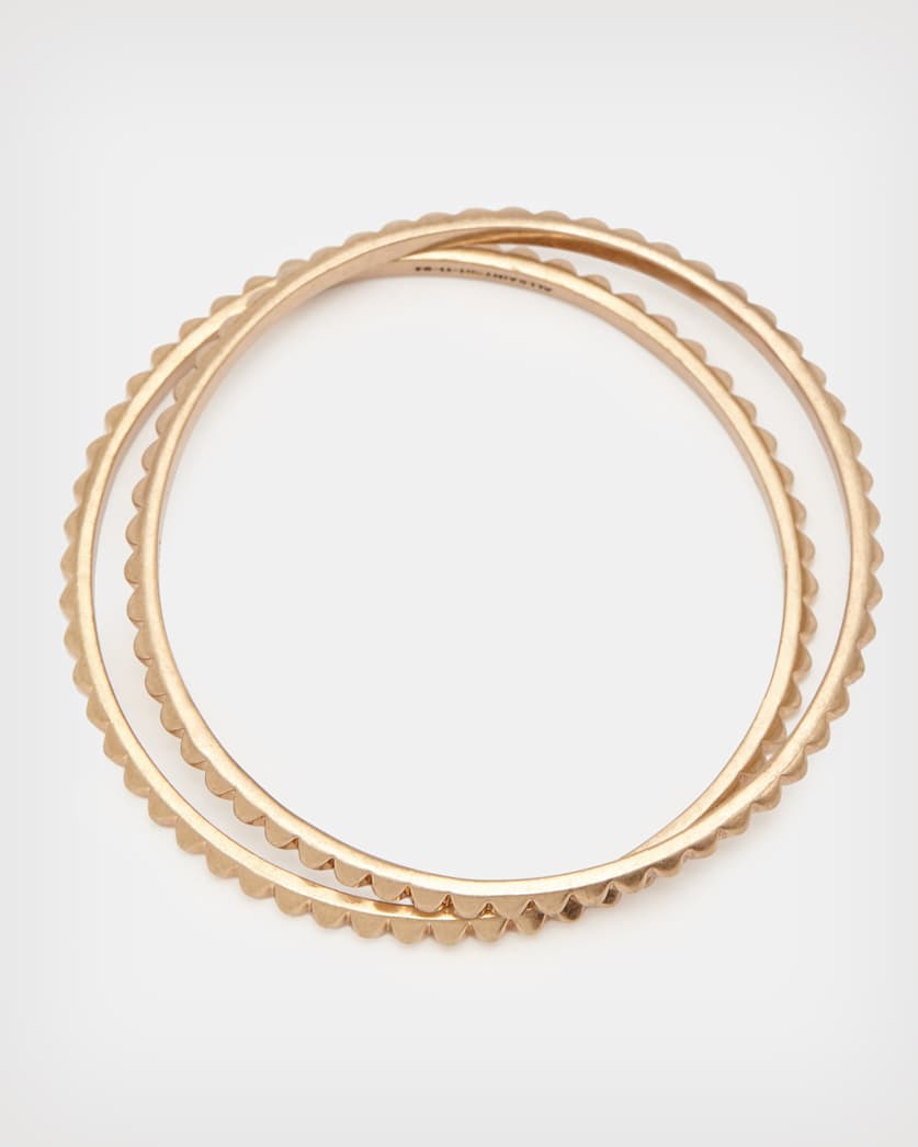 all saints Miri Bangle Bracelet Set Warm Brass