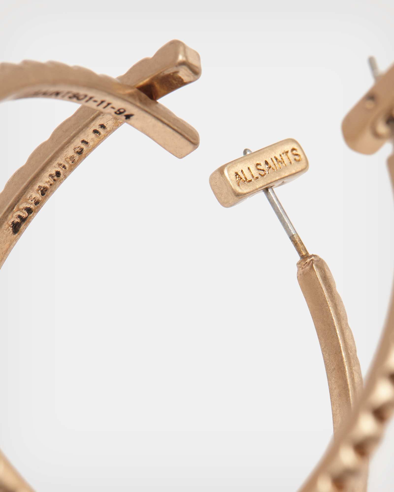 All Saints Miri Large Hoop Earrings Warm Brass