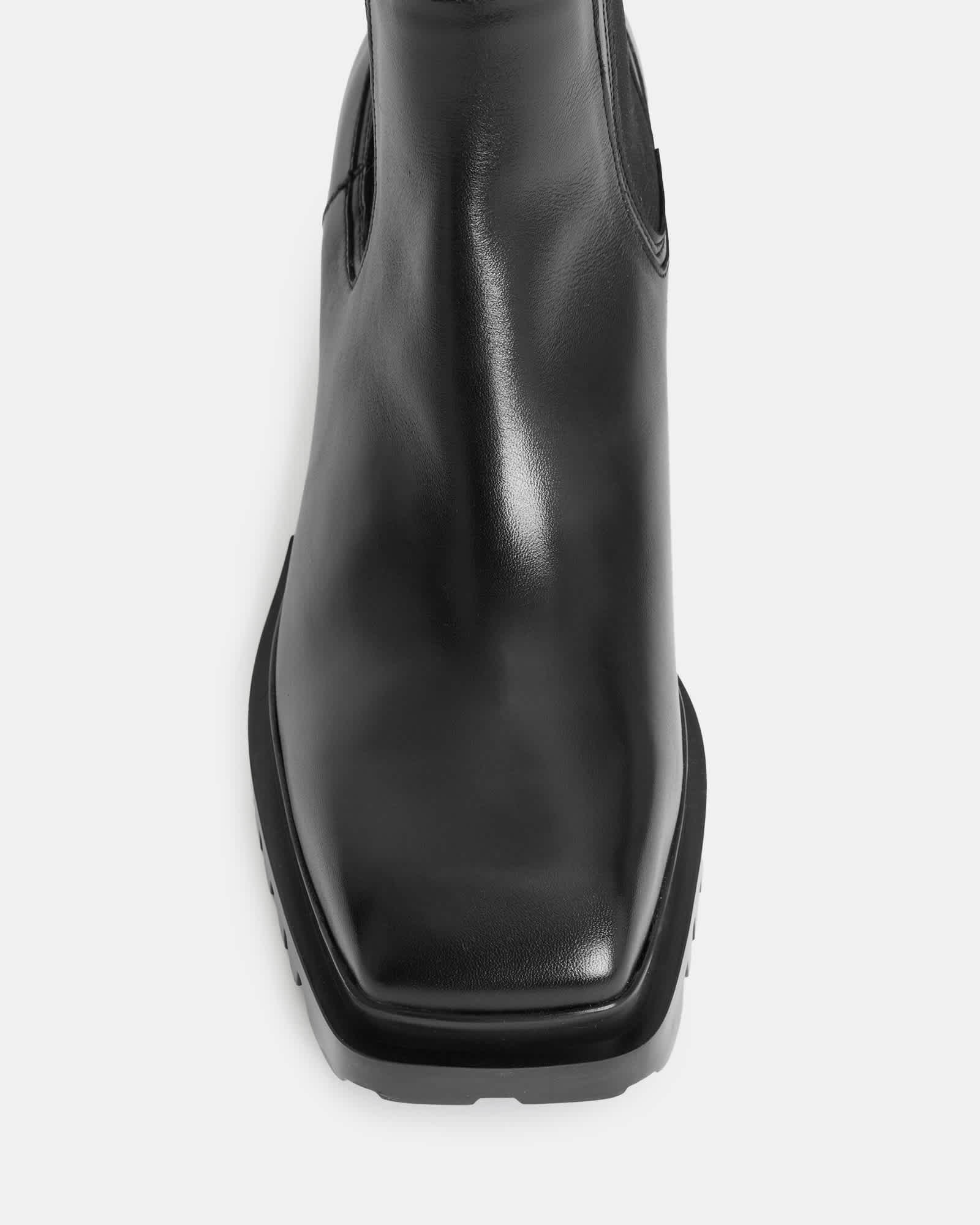 All Saints Natalia Knee High Leather Boots Black