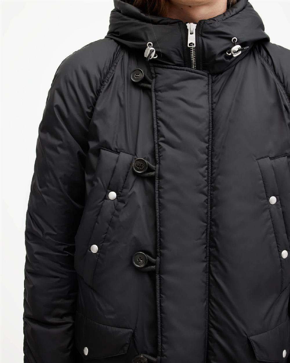 All Saints Navstar Recycled Parka Jacket Black