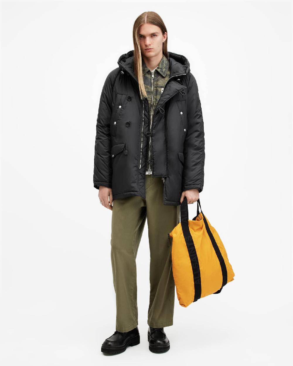 All Saints Navstar Recycled Parka Jacket Black