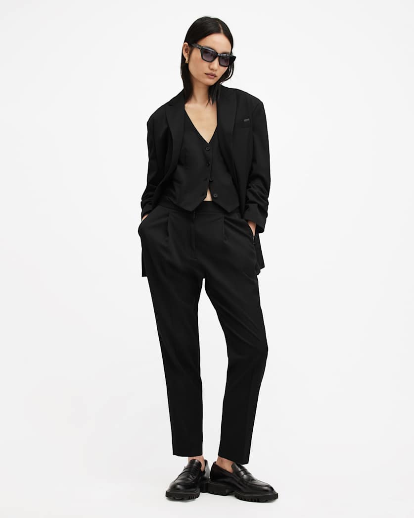 all saints Nellie Slim Fit Tapered Pants Black