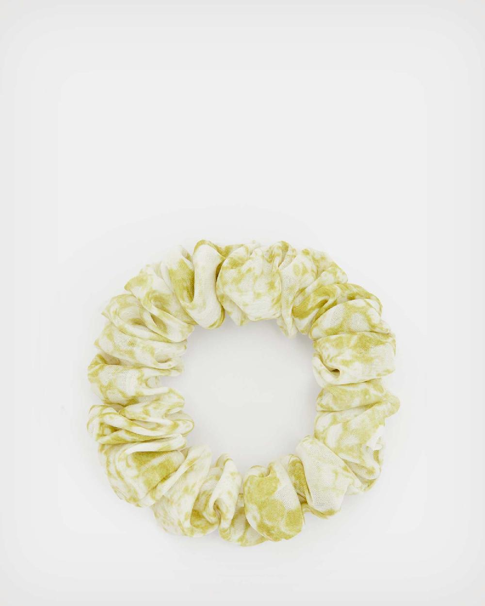 All Saints Noche Mini Scrunchie Lime Green