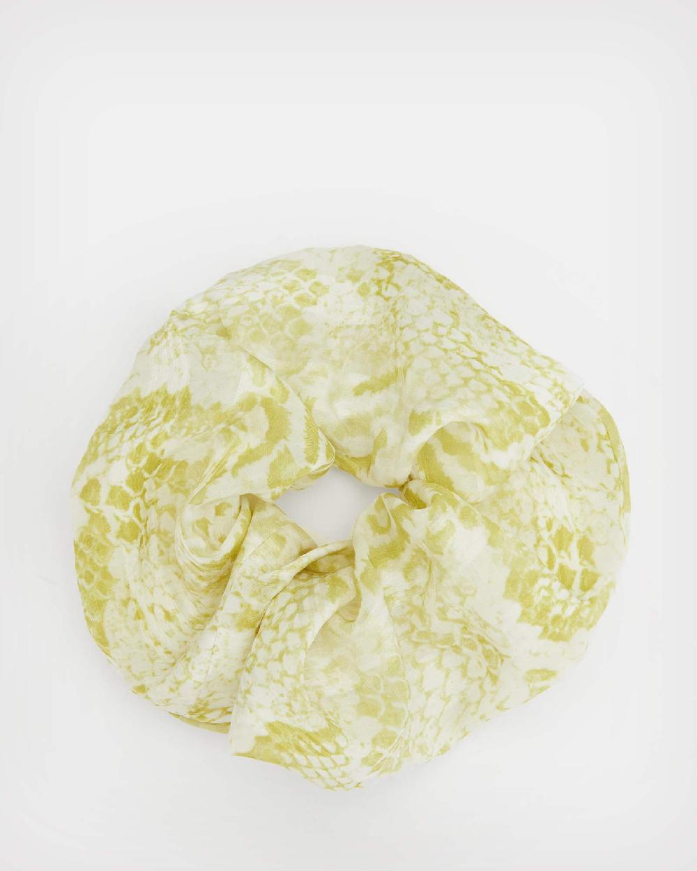 All Saints Noche Oversized Scrunchiee Lime Green