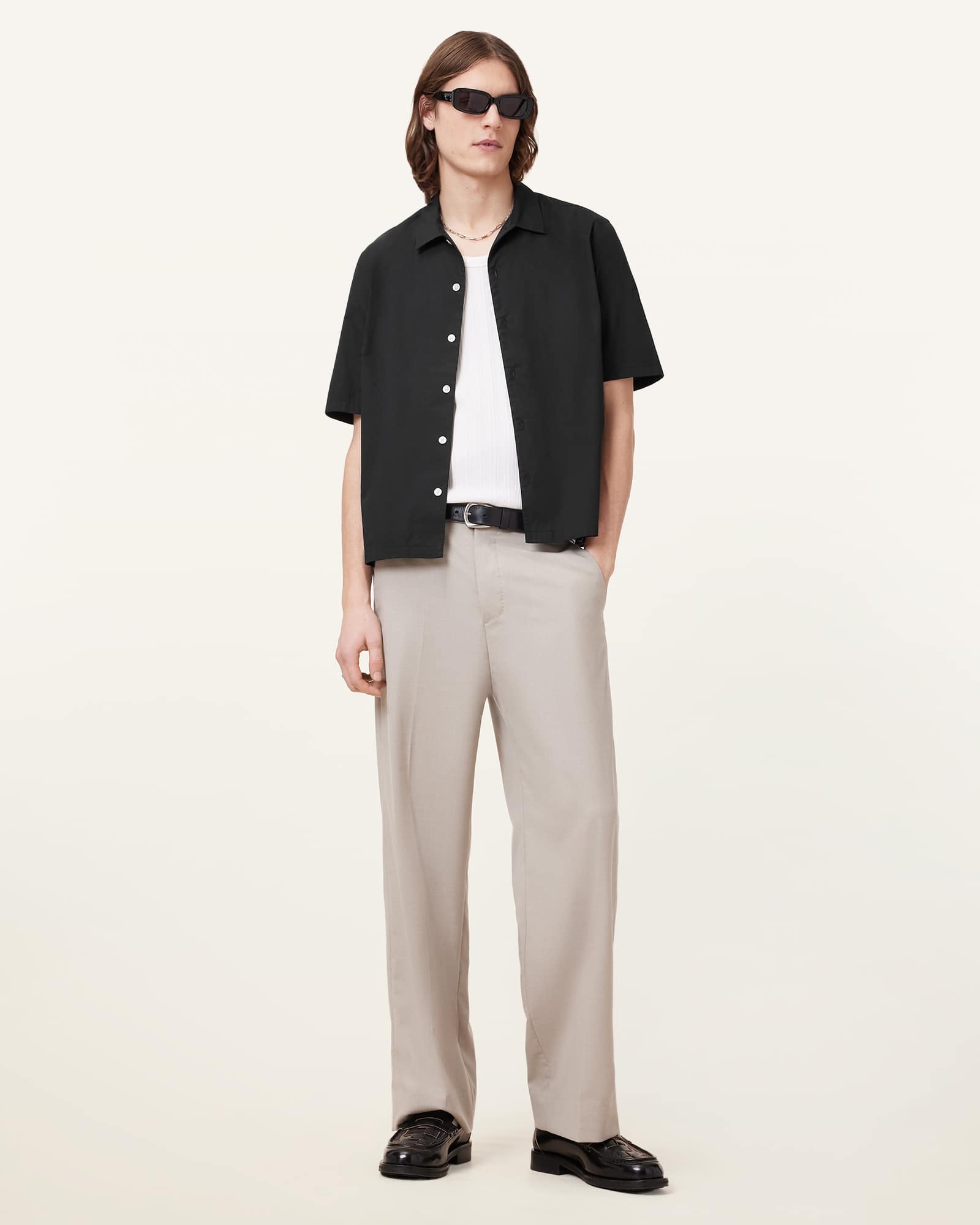 All Saints Nyon Short Sleeve Shirt Black