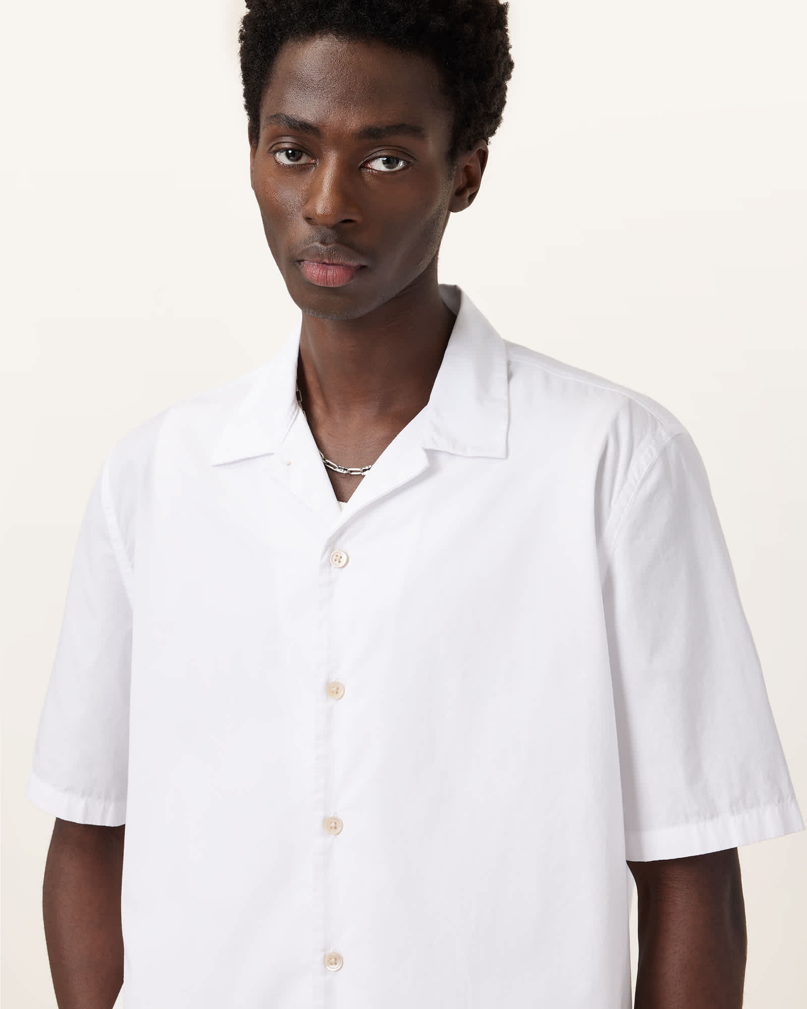 All Saints Nyon Short Sleeve Shirt White