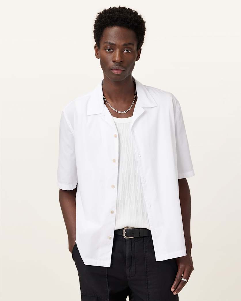 all saints Nyon Short Sleeve Shirt White