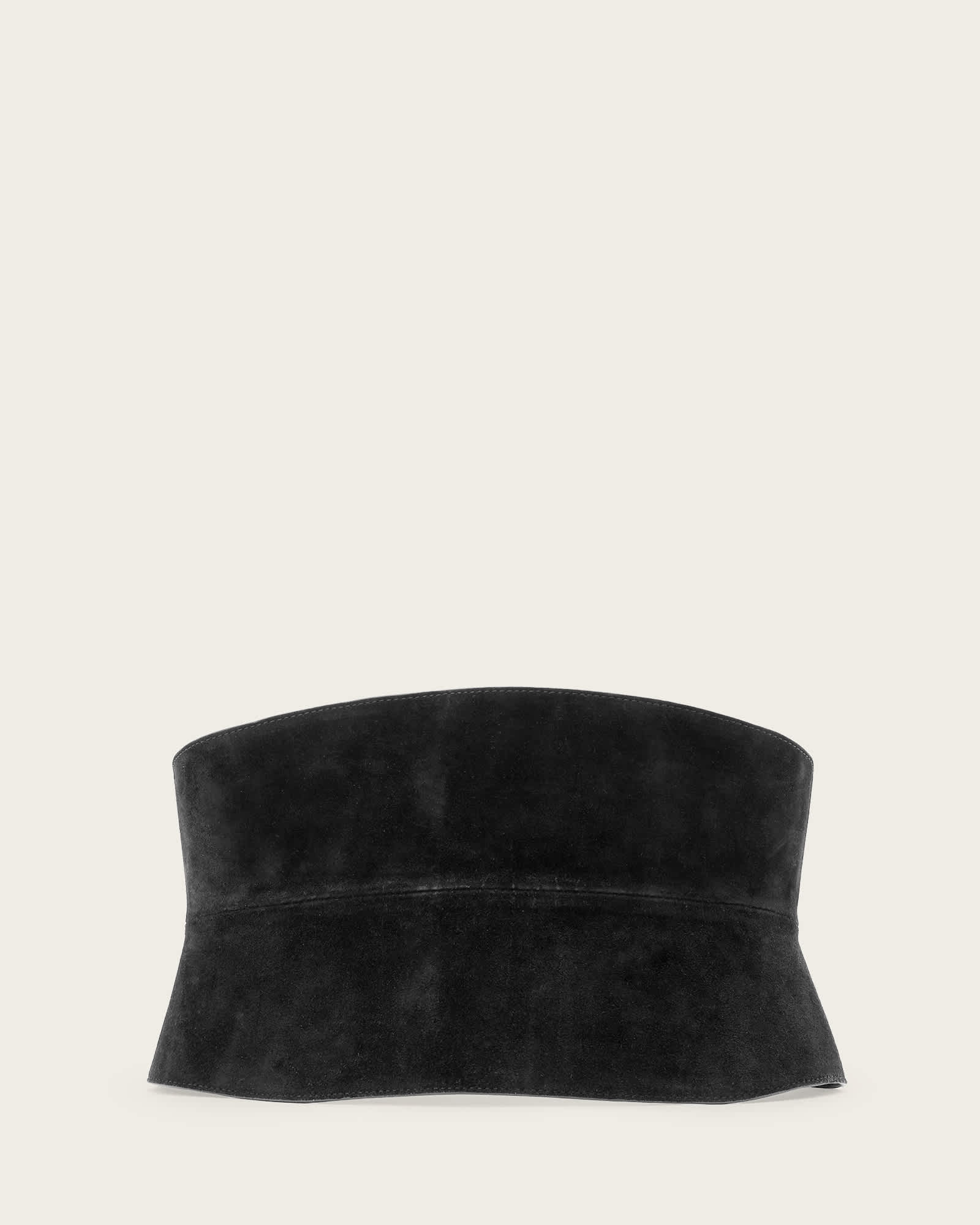 All Saints Oakleigh Suede Corset Belt Black