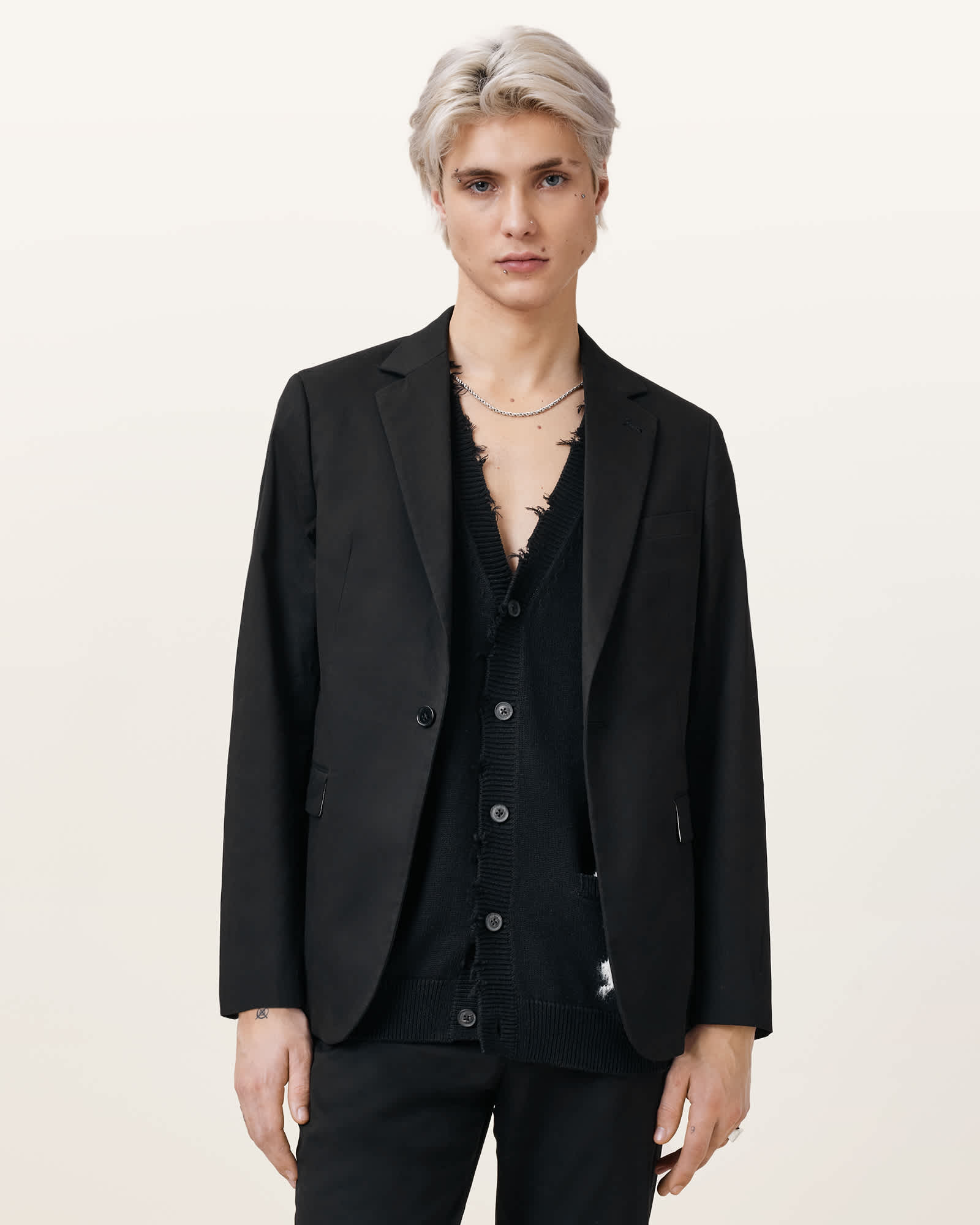 All Saints Odin Slim Fit Blazer Black
