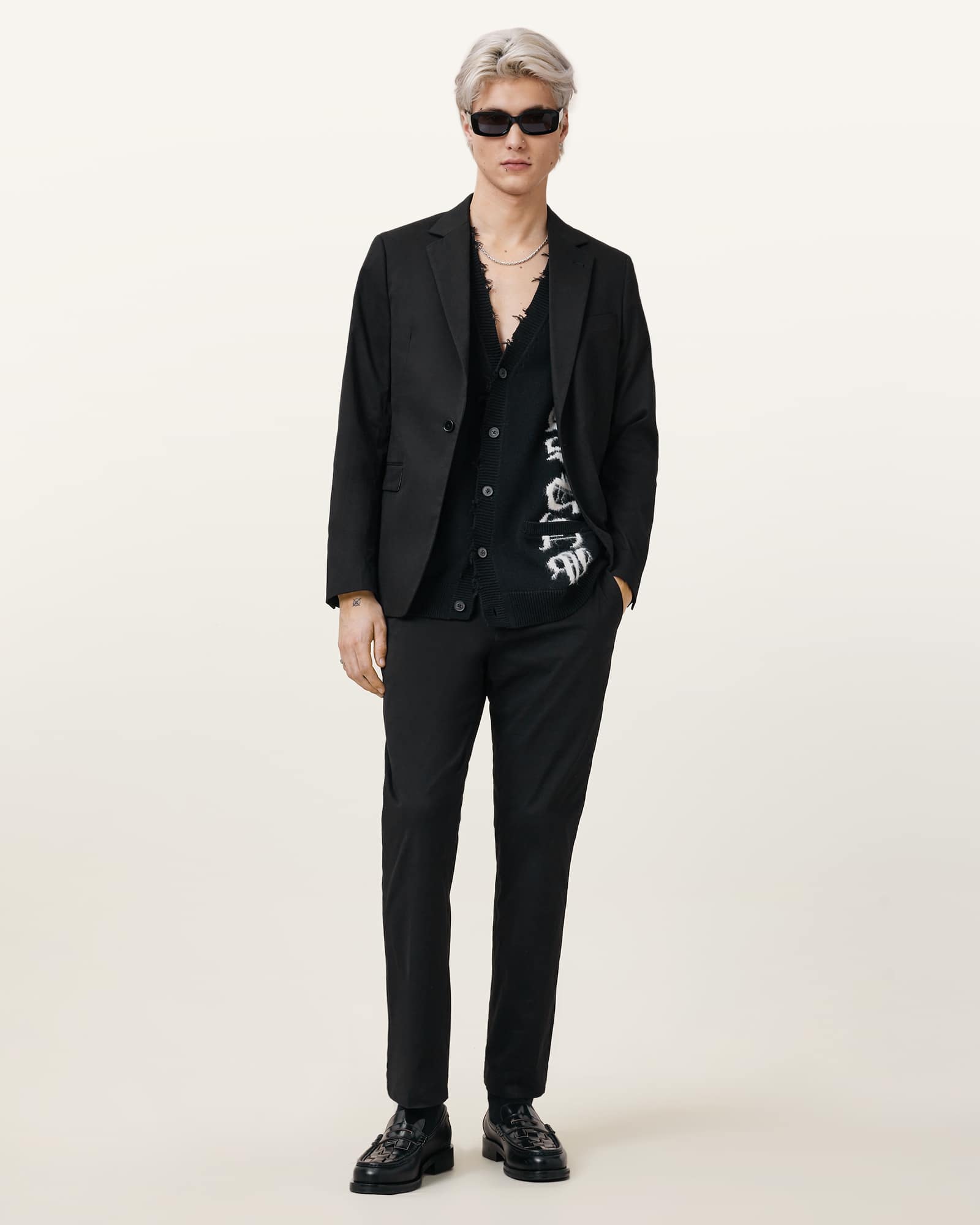 All Saints Odin Slim Fit Blazer Black