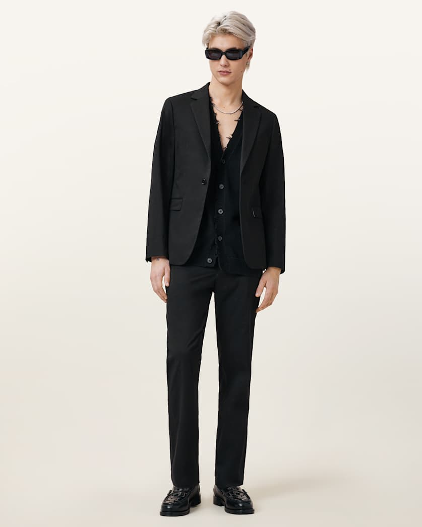 all saints Odin Straight Leg Tailored Pants Black