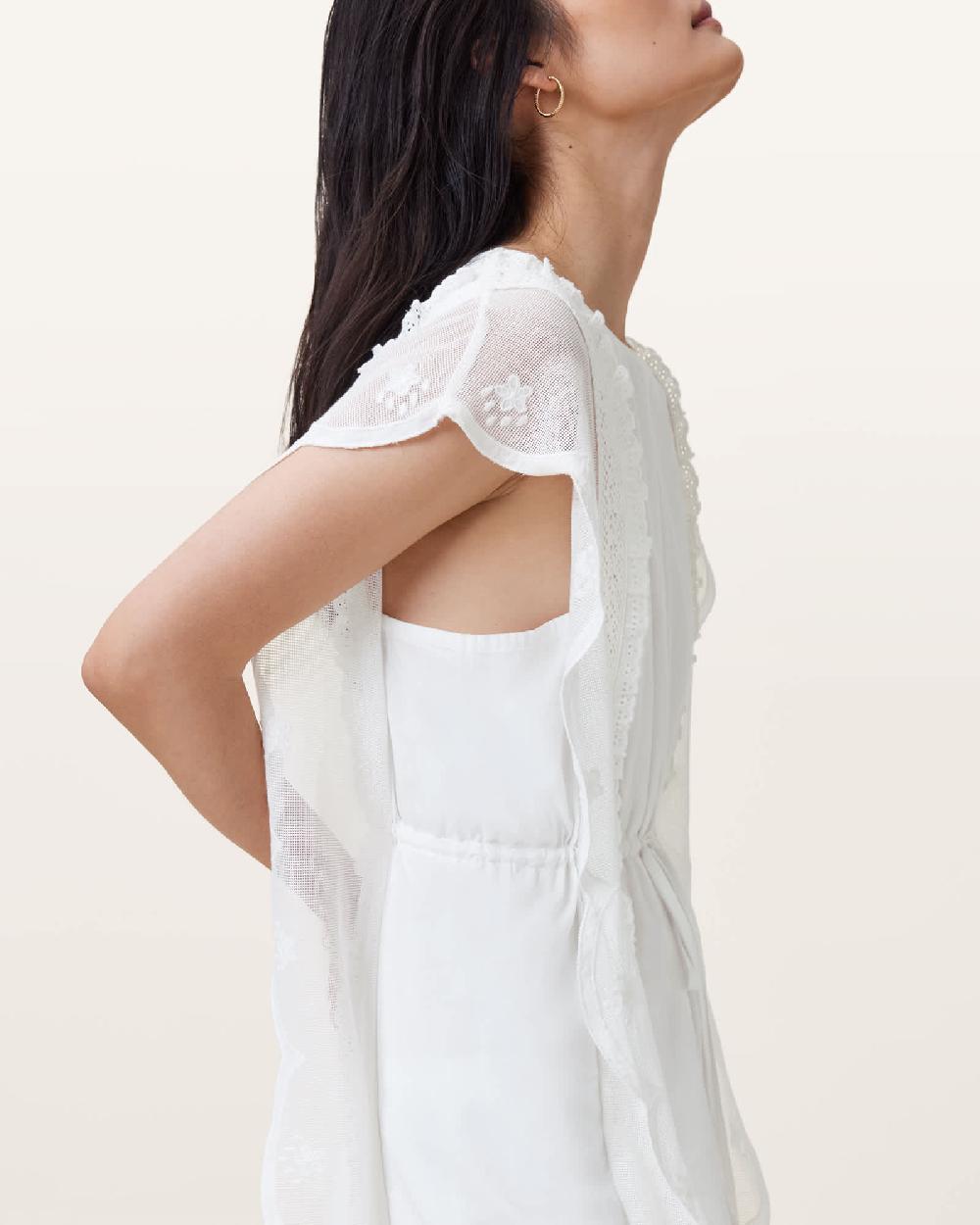 All Saints Ola Midi Dress Off White