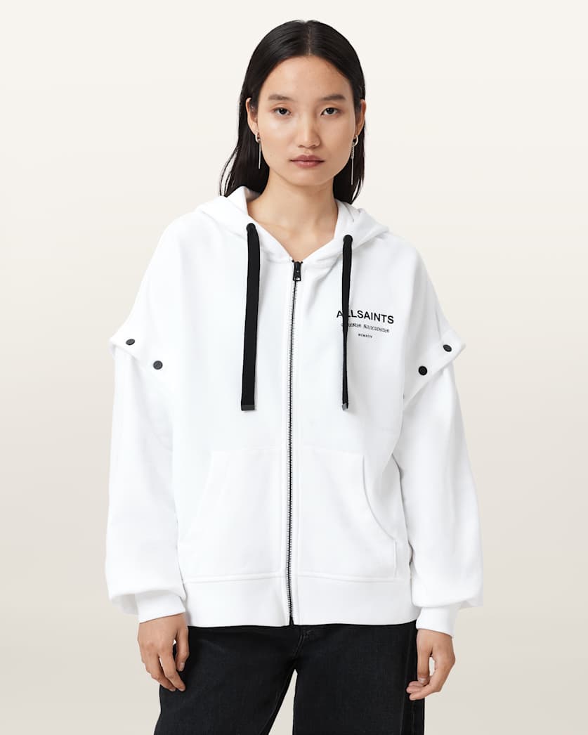 all saints Omnium Amphia Hoodie Optic White