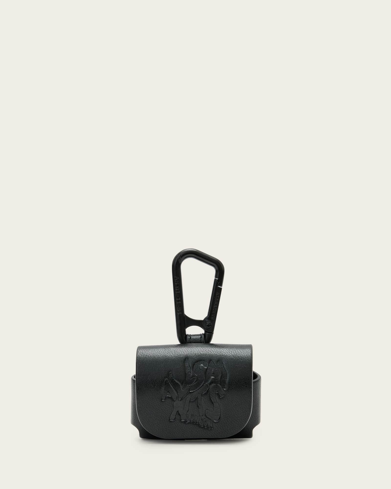 All Saints Orlando Leather AirPod Case Black