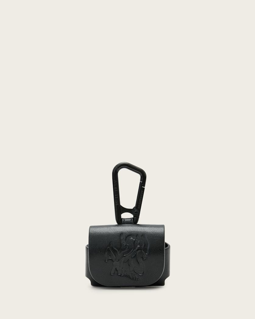 all saints Orlando Leather AirPod Case Black
