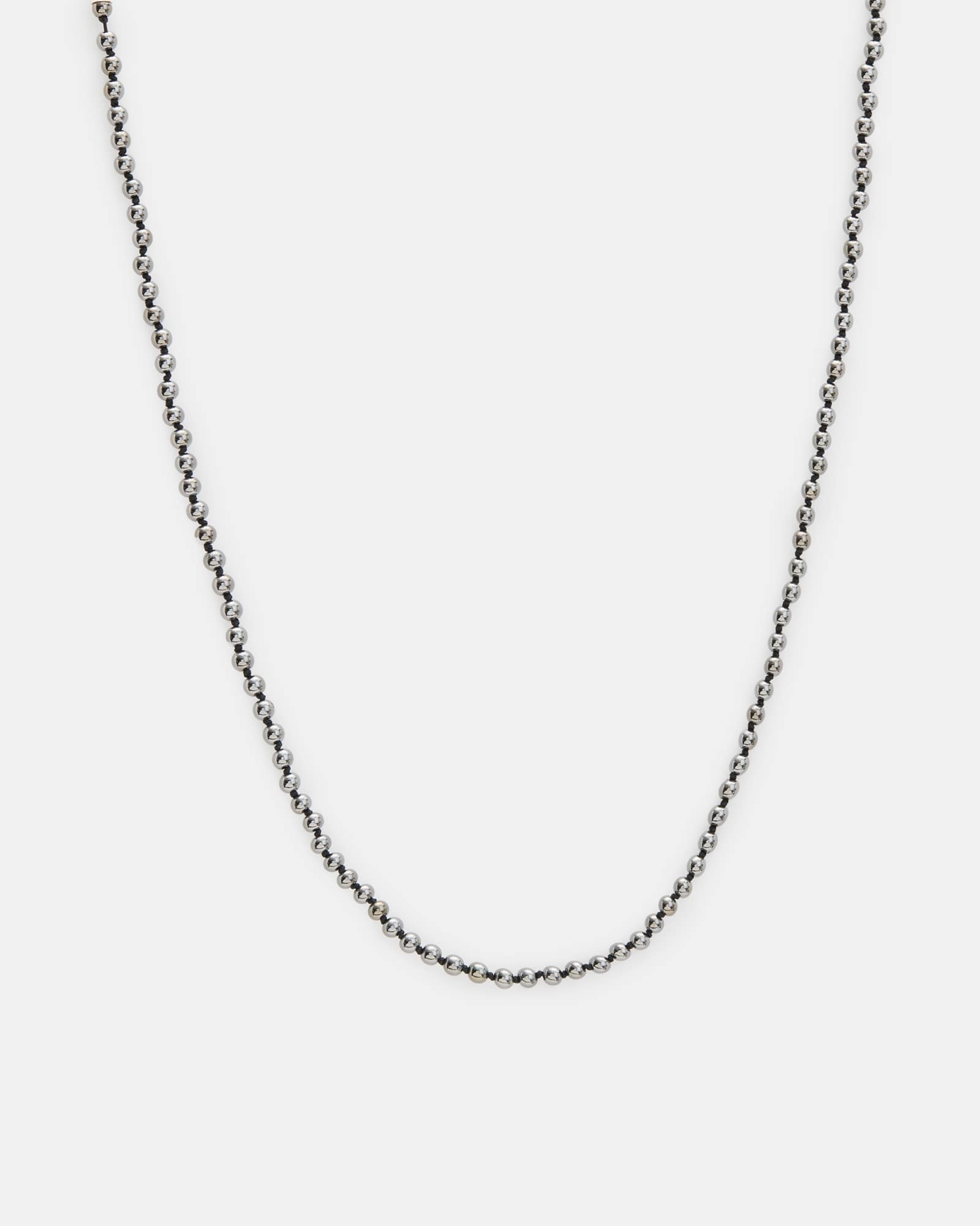 All Saints Osborn Beaded Necklace GREY/WARM SILVER