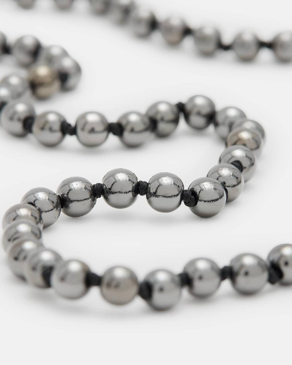 All Saints Osborn Beaded Necklace GREY/WARM SILVER