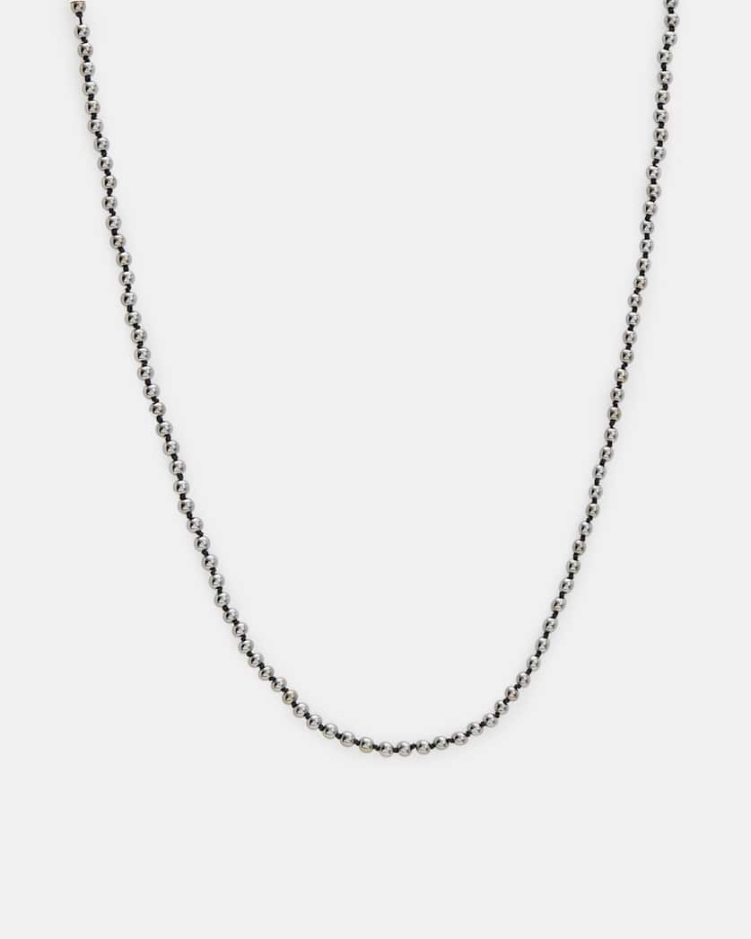 all saints Osborn Beaded Necklace GREY/WARM SILVER