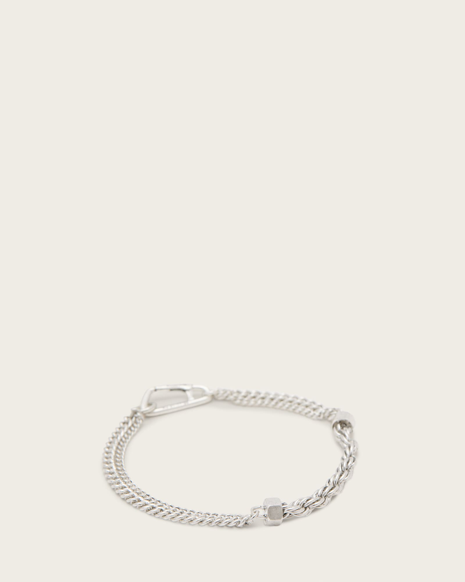 All Saints Oz Rope Chain Bracelet Warm Silver