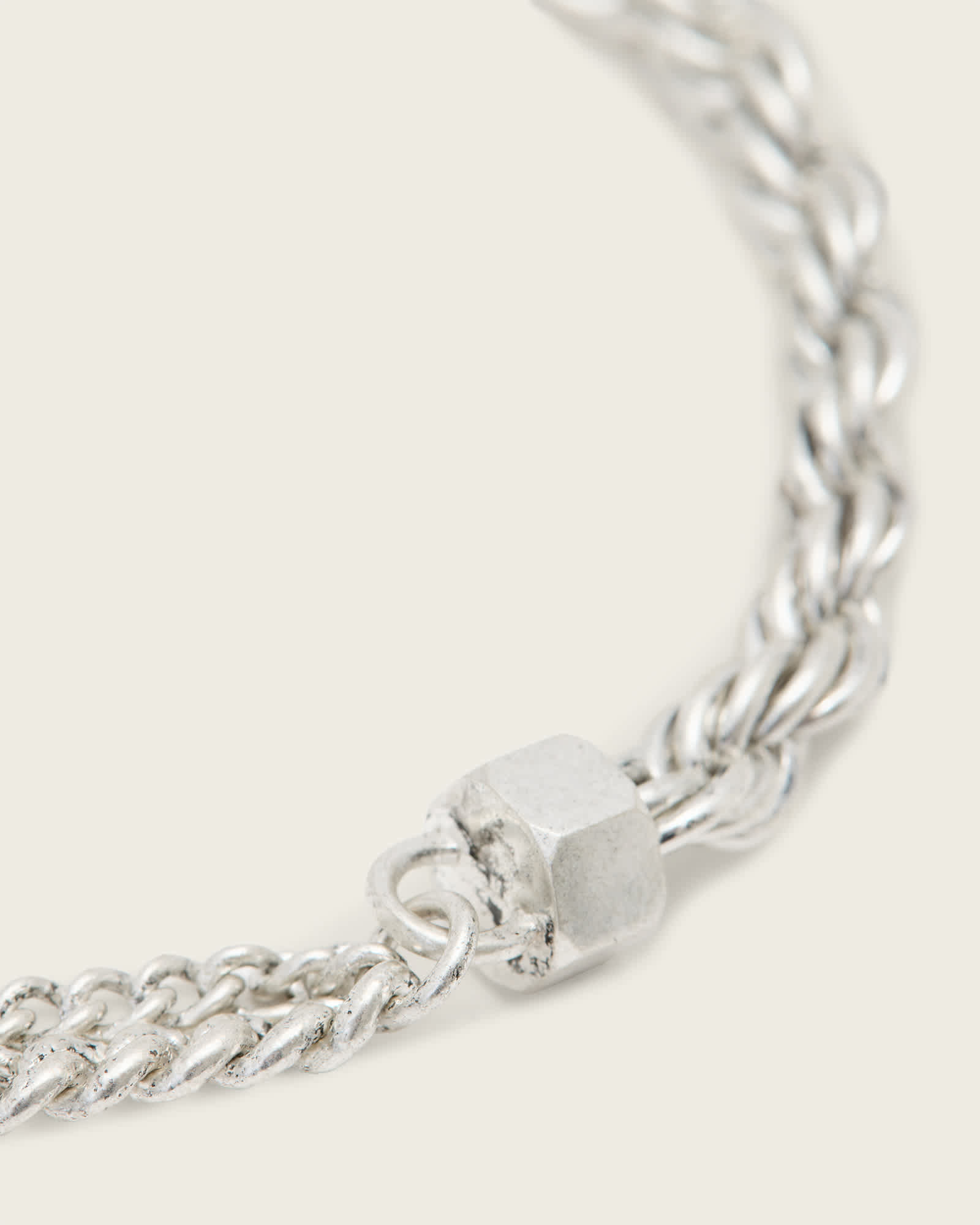 All Saints Oz Rope Chain Bracelet Warm Silver