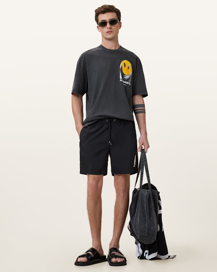 all saints Party Wave Swim Shorts Jet Black