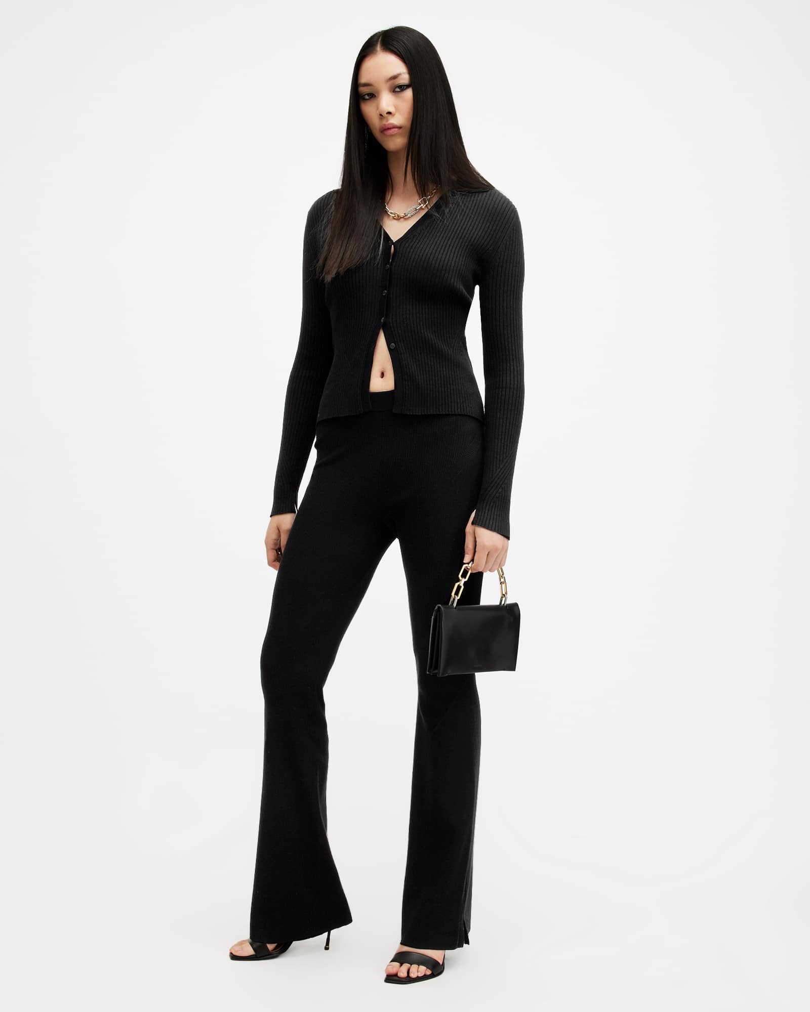 All Saints Peaches Slim Fit Pants Black