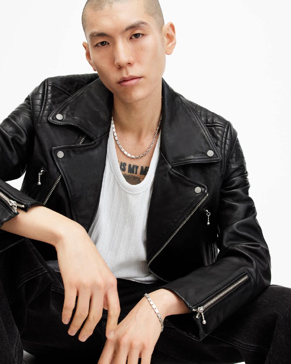 All Saints Pelter Chain Necklace Warm Silver