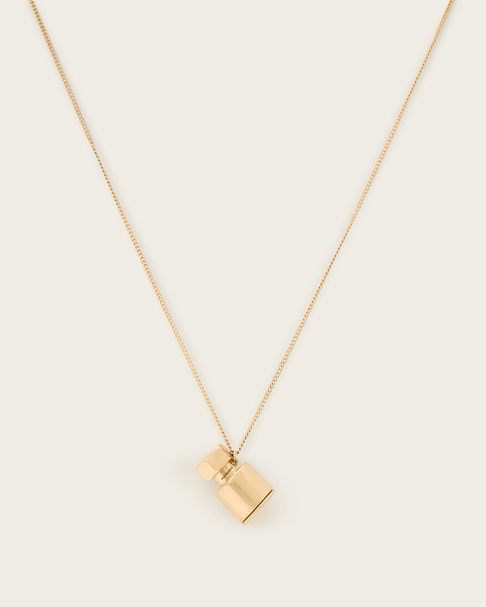 All Saints Perfume Chain Necklace Warm Brass