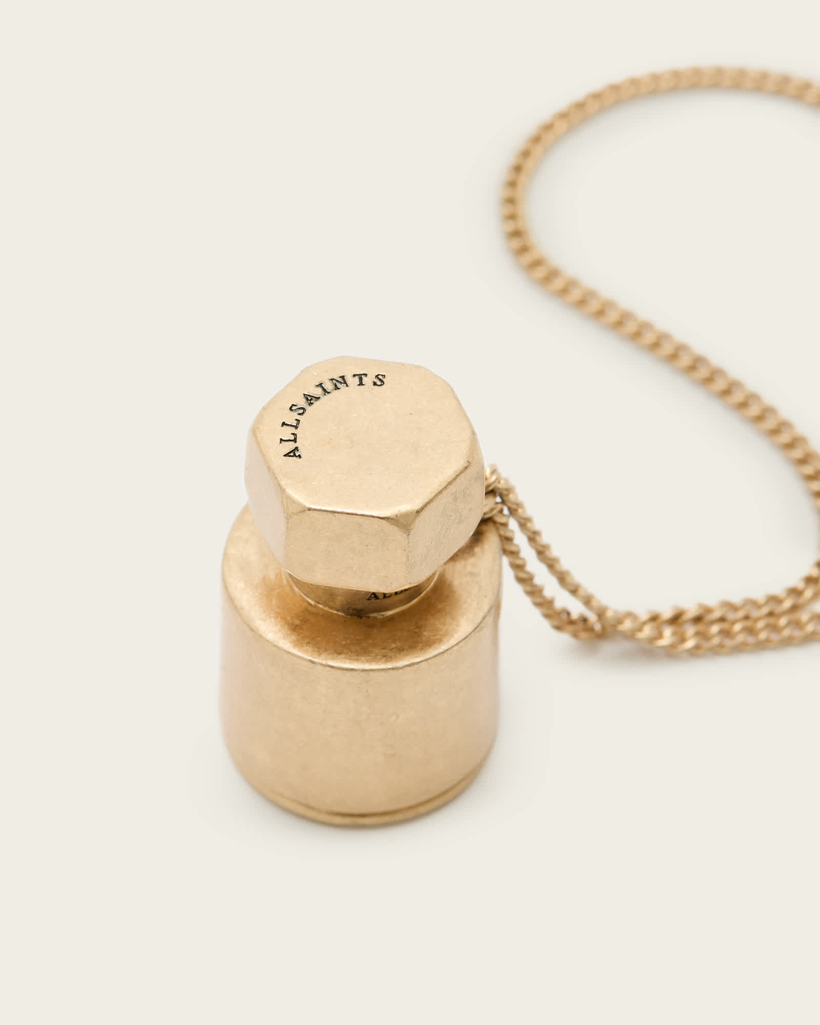 All Saints Perfume Chain Necklace Warm Brass