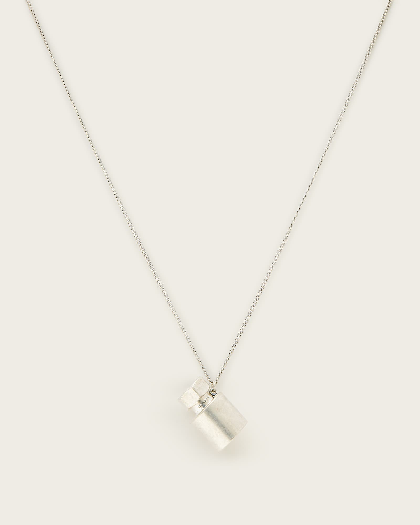 All Saints Perfume Chain Necklace Warm Silver