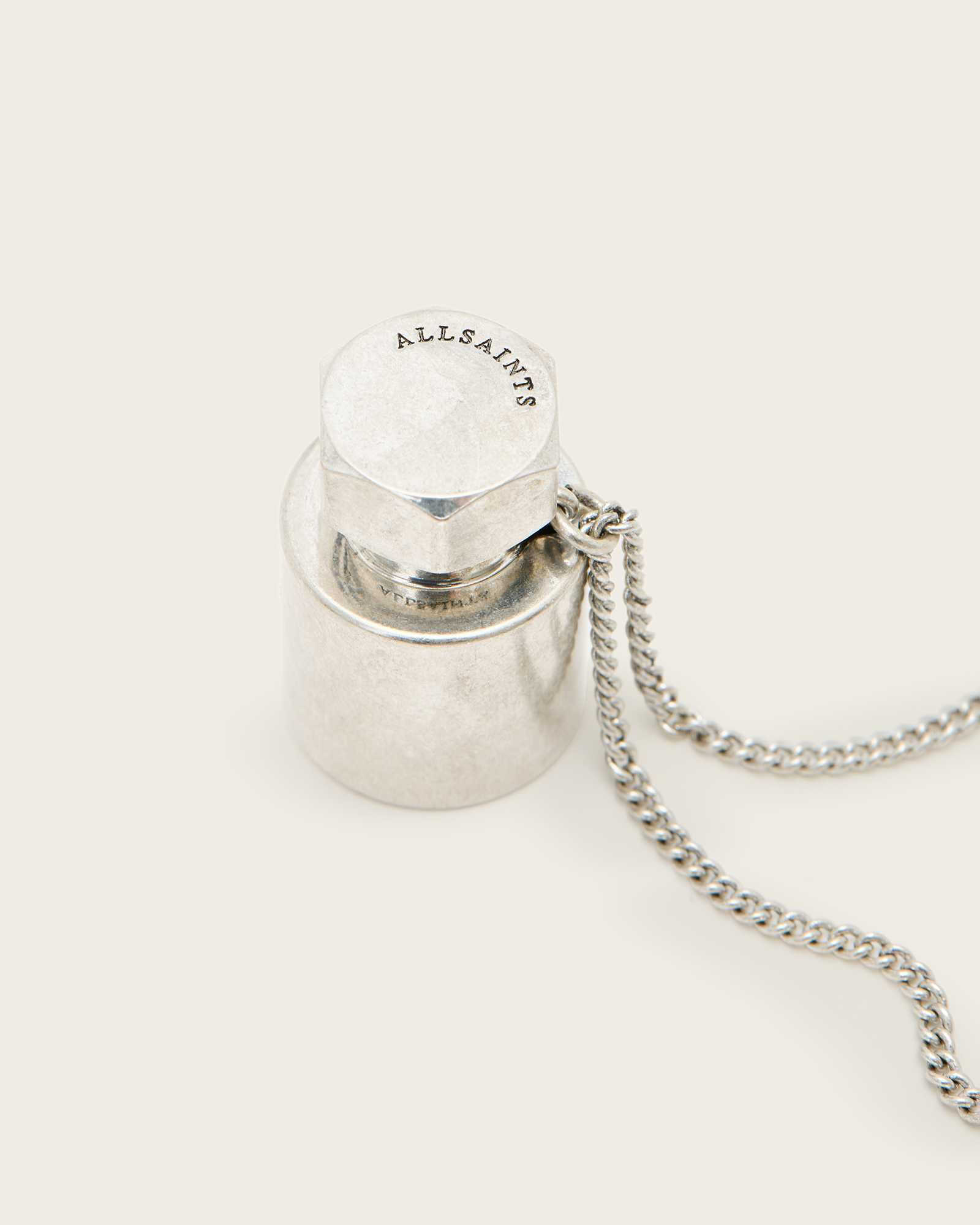 All Saints Perfume Chain Necklace Warm Silver