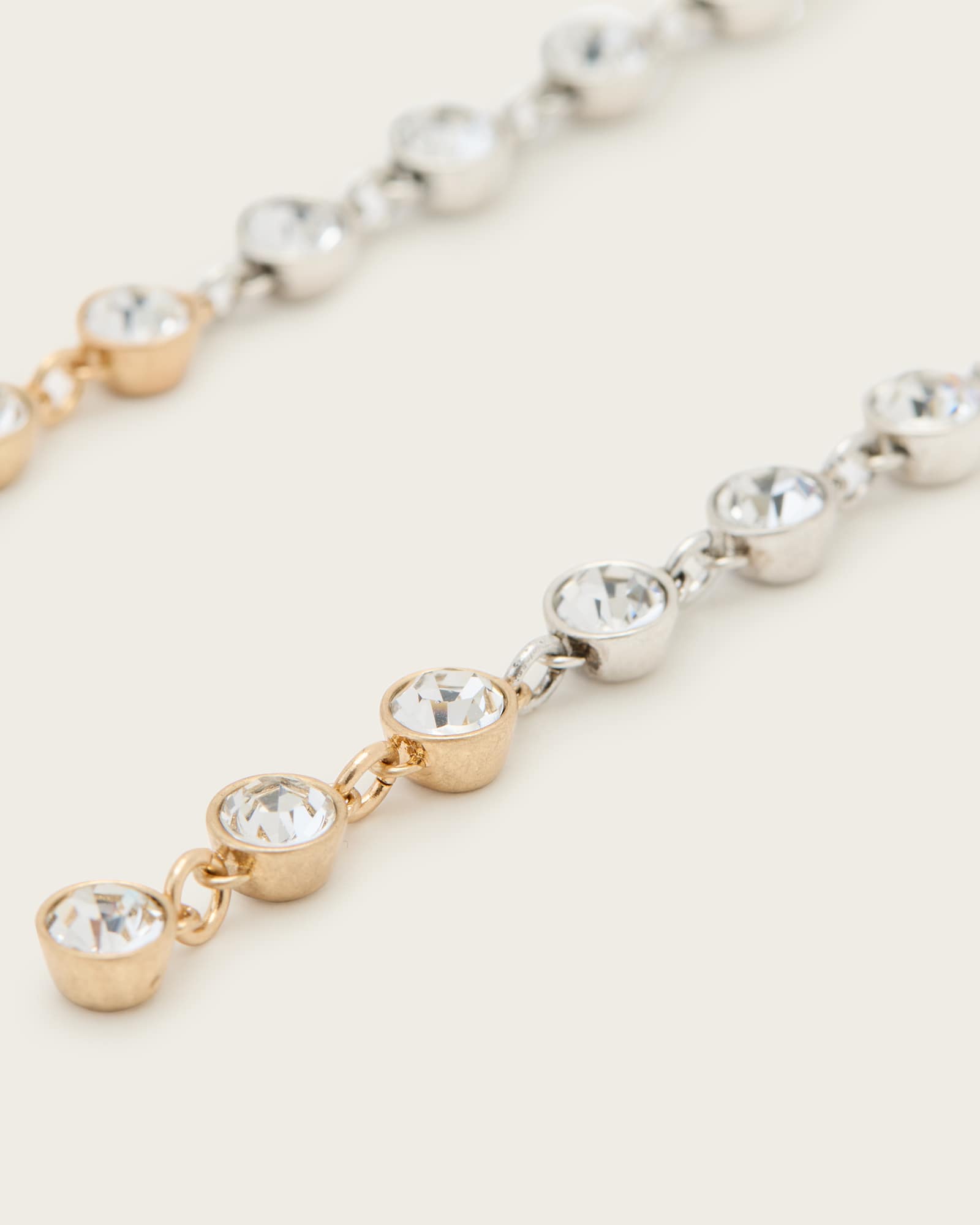 All Saints Pippa Drop Earrings Warm Silver Mix