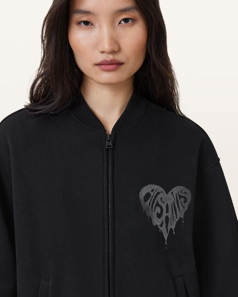 All Saints Poster Belle Jersey Bomber Black