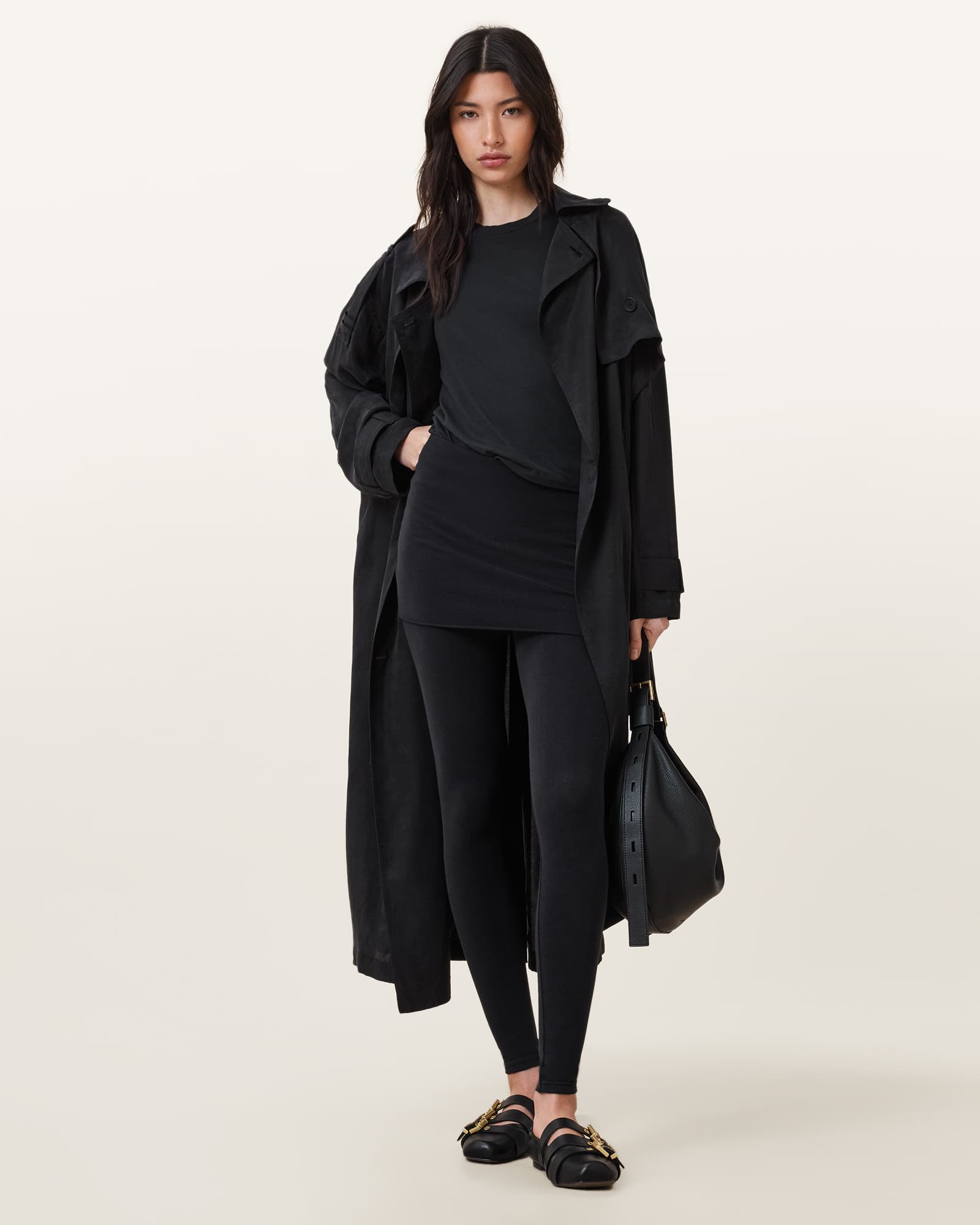 All Saints Raffi Slim Fit Leggings Black