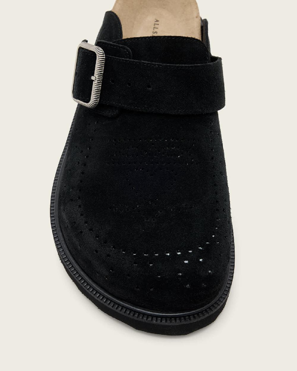 All Saints Randal Suede Mules Black