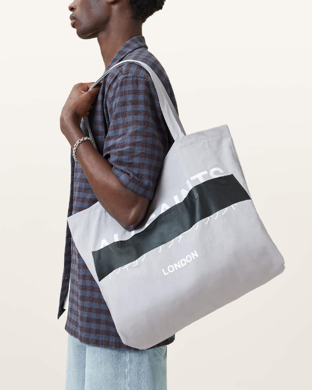 All Saints Redact Tote Bag Machine Grey