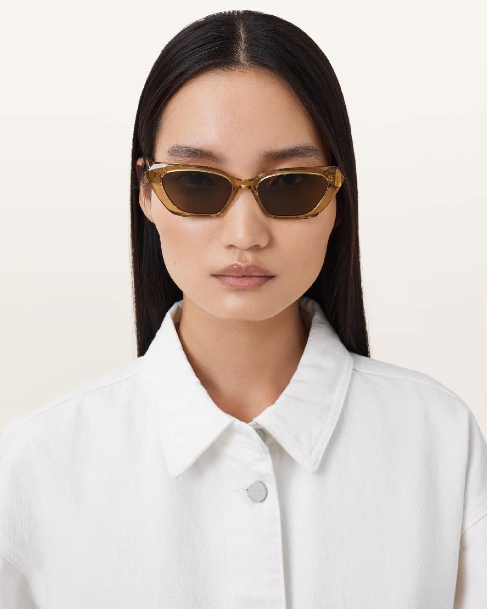 All Saints Rei Cat Eye Sunglasses CRYSTAL COGNAC