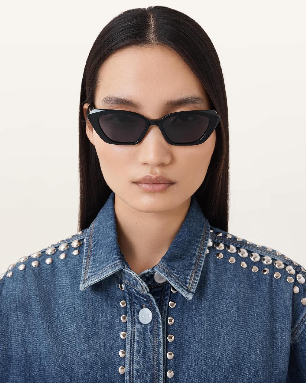 All Saints Rei Cat Eye Sunglasses Gloss Black