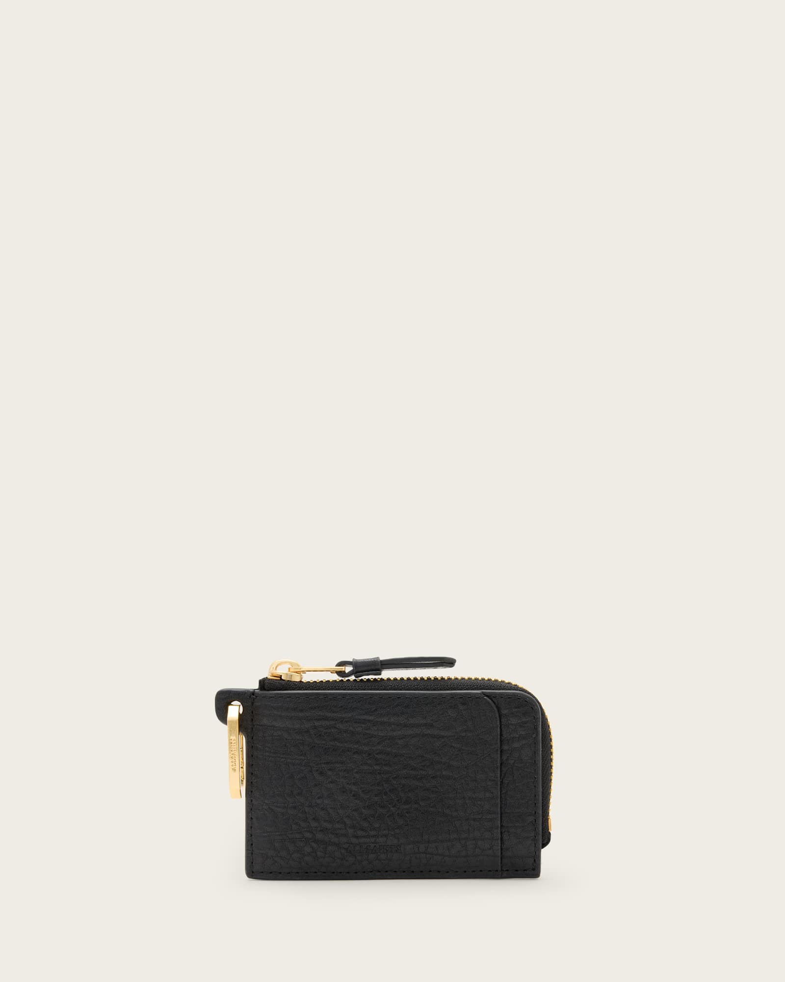 All Saints Remy Leather Grain Wallet Black